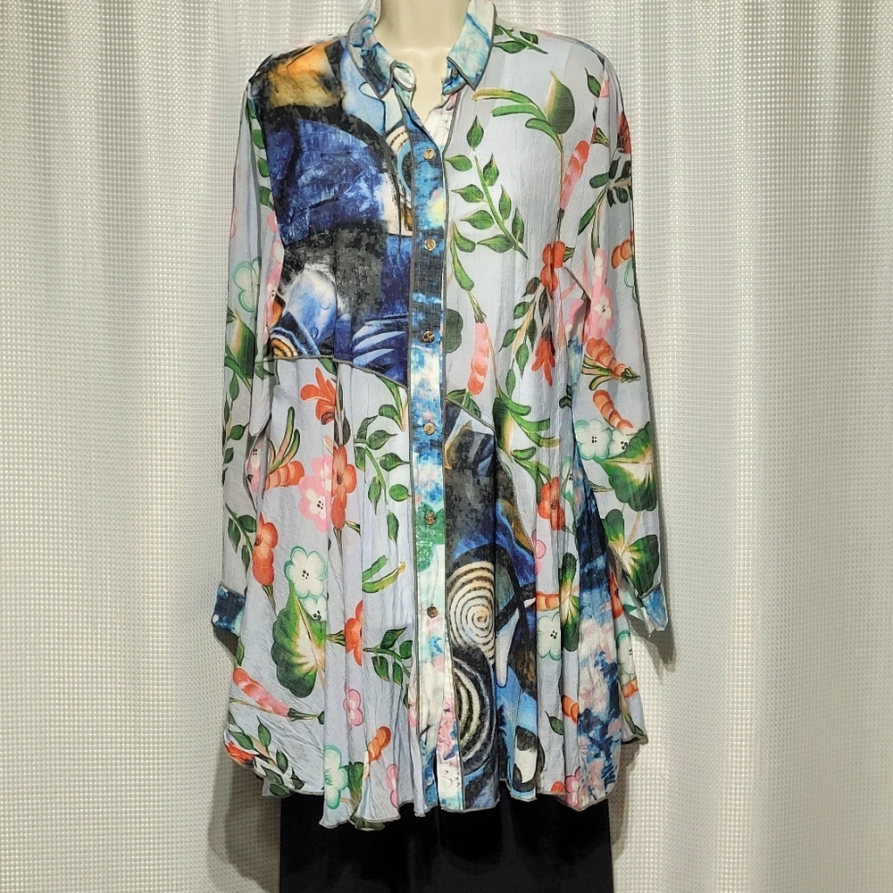Shana Floral Flowy Fairycore Long Sleeve Sheer Top (L) - Picture 5 of 16